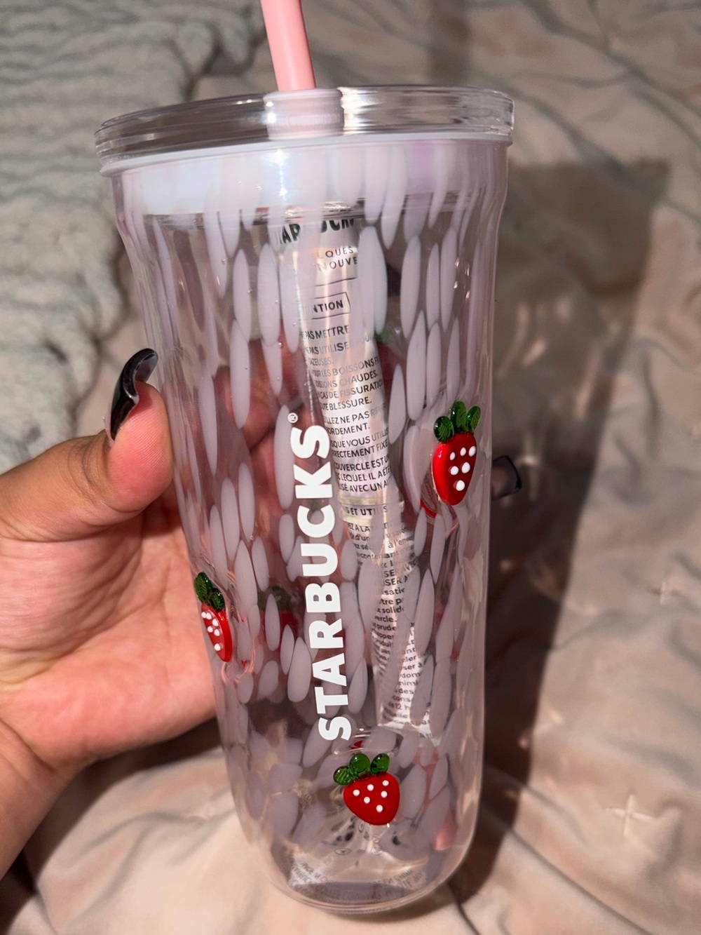 Starbucks strawberry glass tumbler
